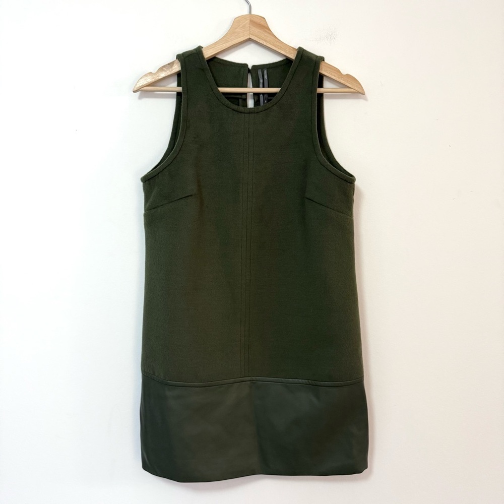 Anthropologie Olive Green Sleeveless Mini Dress - Picture 2 of 5